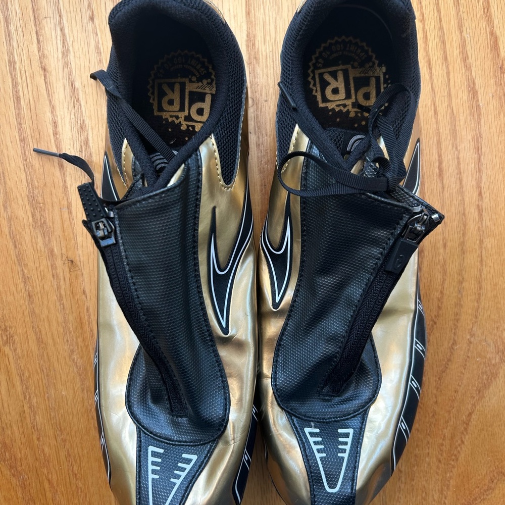 Brooks Sprint Gold And Black PR 10.45 Laced Zip Up Track Running Shoes Size‎ 12 - Picture 11 of 11